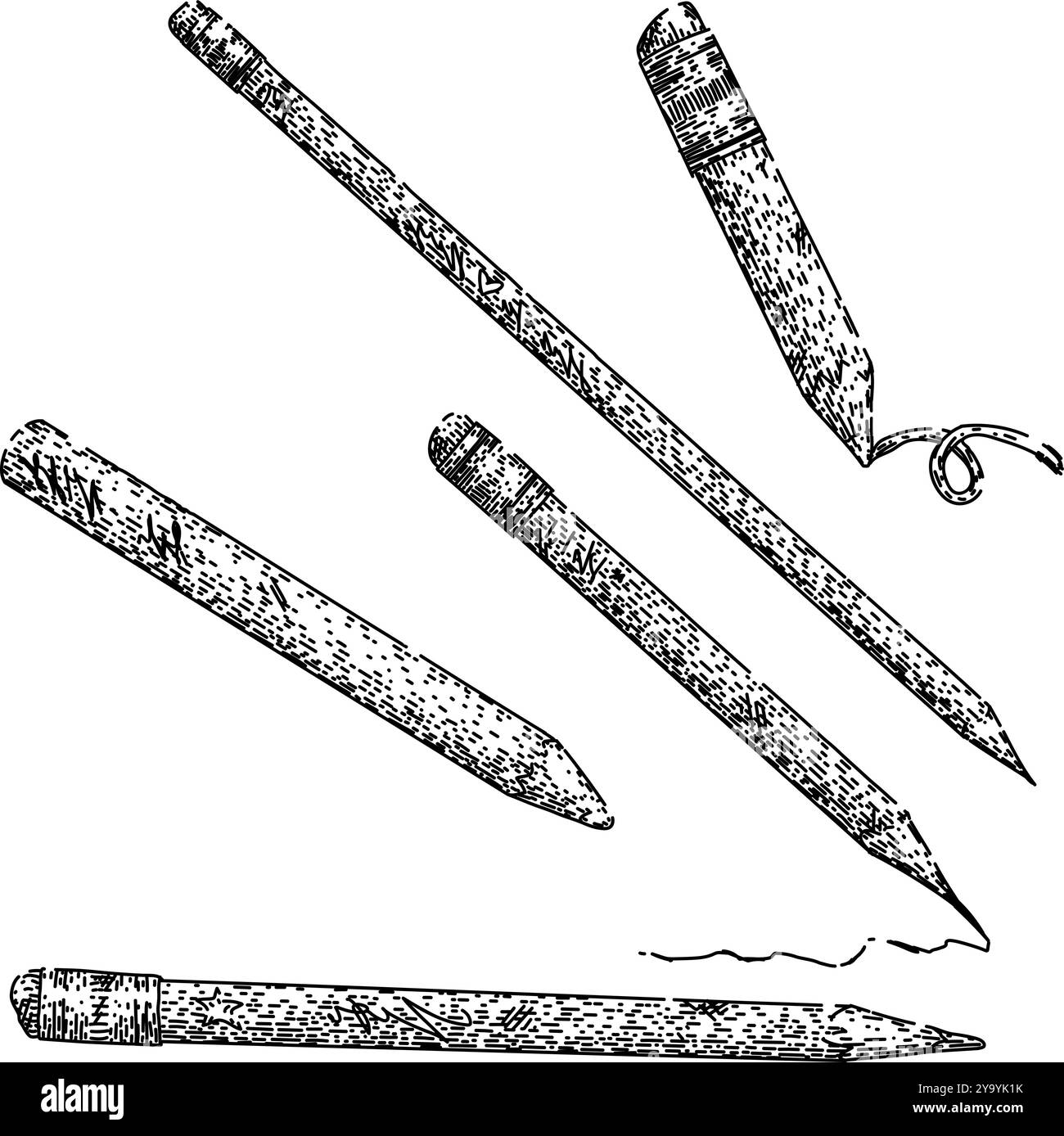 pencil set sketch hand drawn vector Stock Vector Image & Art - Alamy