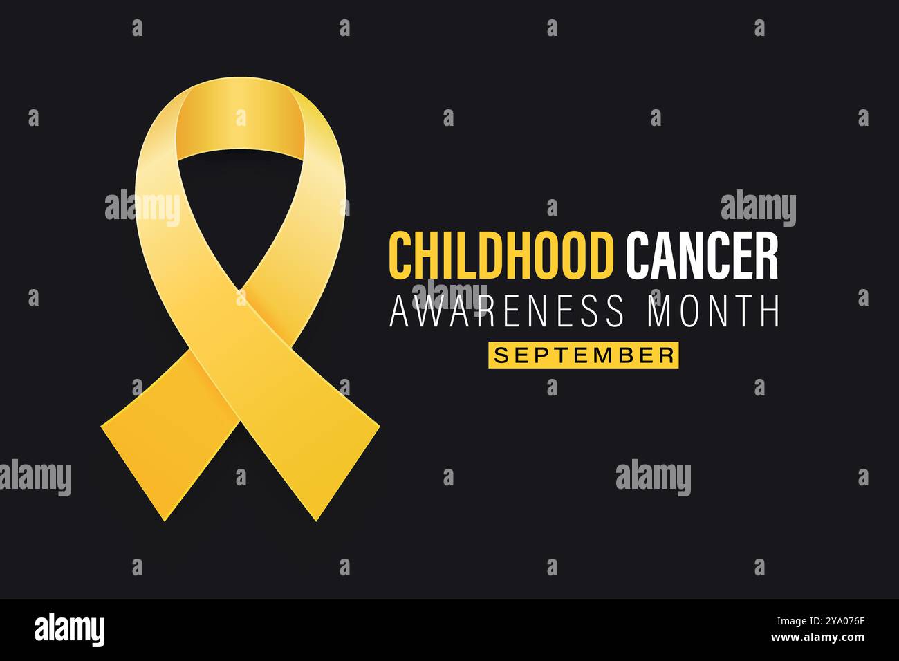 September Cancer Ribbon Childhood Cancer Awareness Month Banner, September. Card or Placard ...