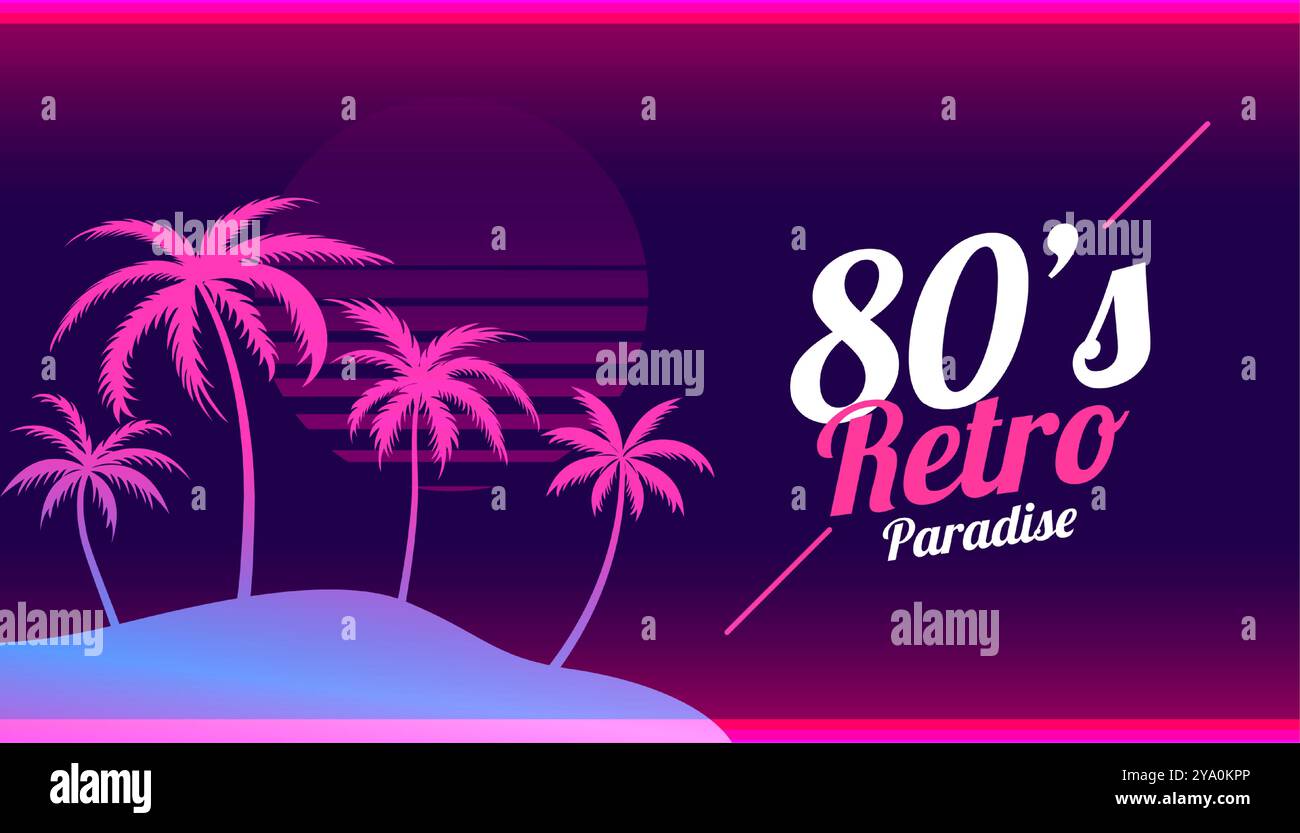 Neon tropical paradise vector hi-res stock photography and images - Alamy