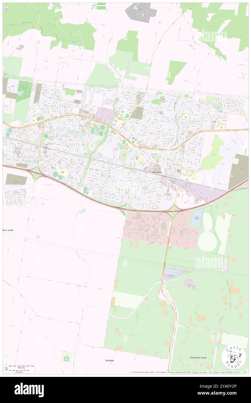 Pakenham Springs Primary School, Cardinia, AU, Australia, Victoria, S 38 5' 3'', N 145 28' 14'', map, Cartascapes Map published in 2024. Explore Cartascapes, a map revealing Earth's diverse landscapes, cultures, and ecosystems. Journey through time and space, discovering the interconnectedness of our planet's past, present, and future. Stock Photo