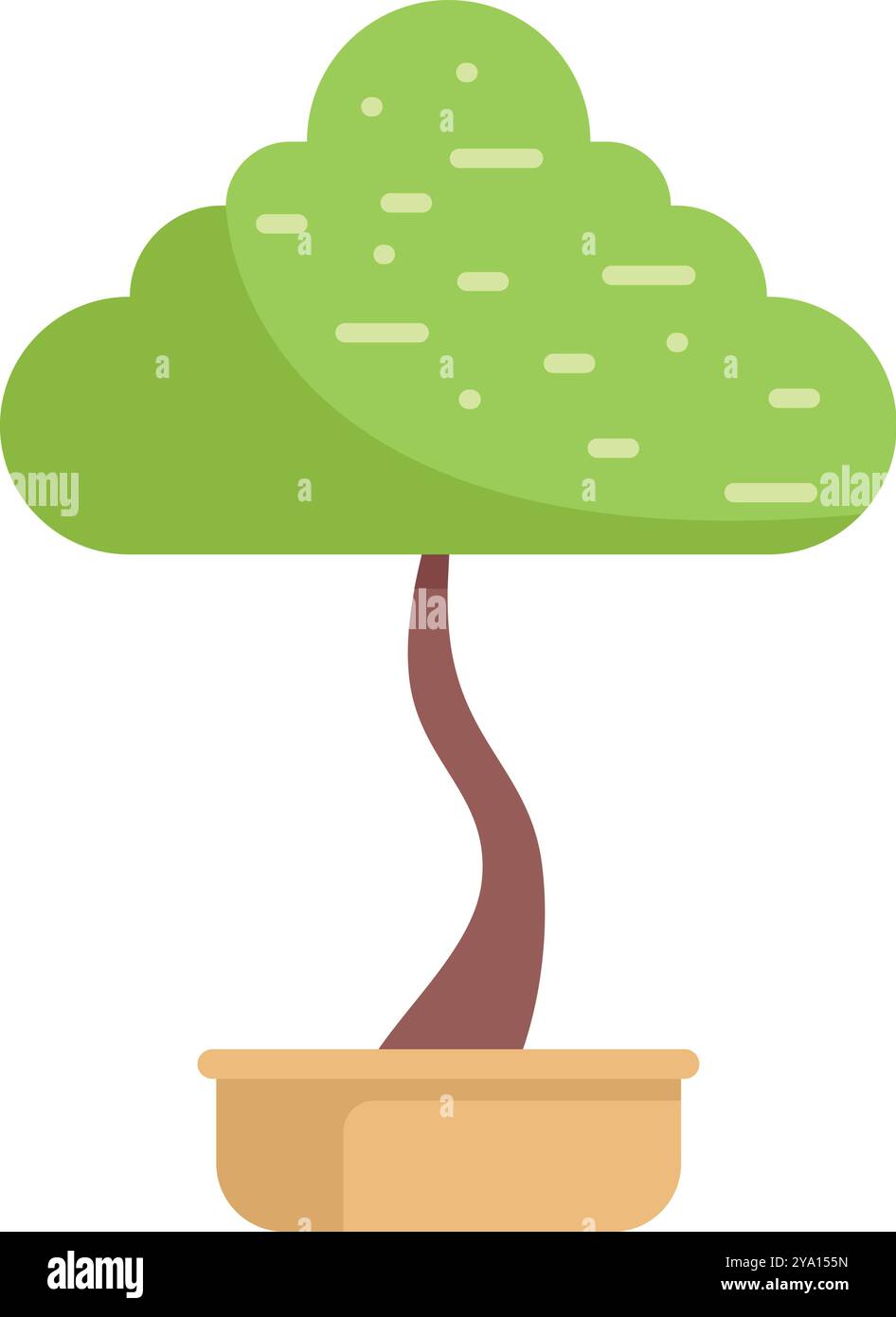 Simple vector illustration of a small bonsai tree growing in a pot ...
