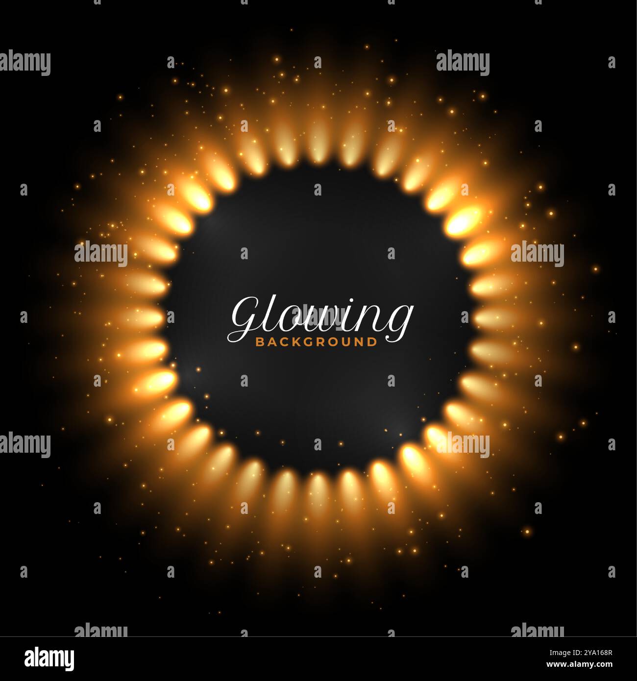 abstract glowing particle dark background with golden light effect ...