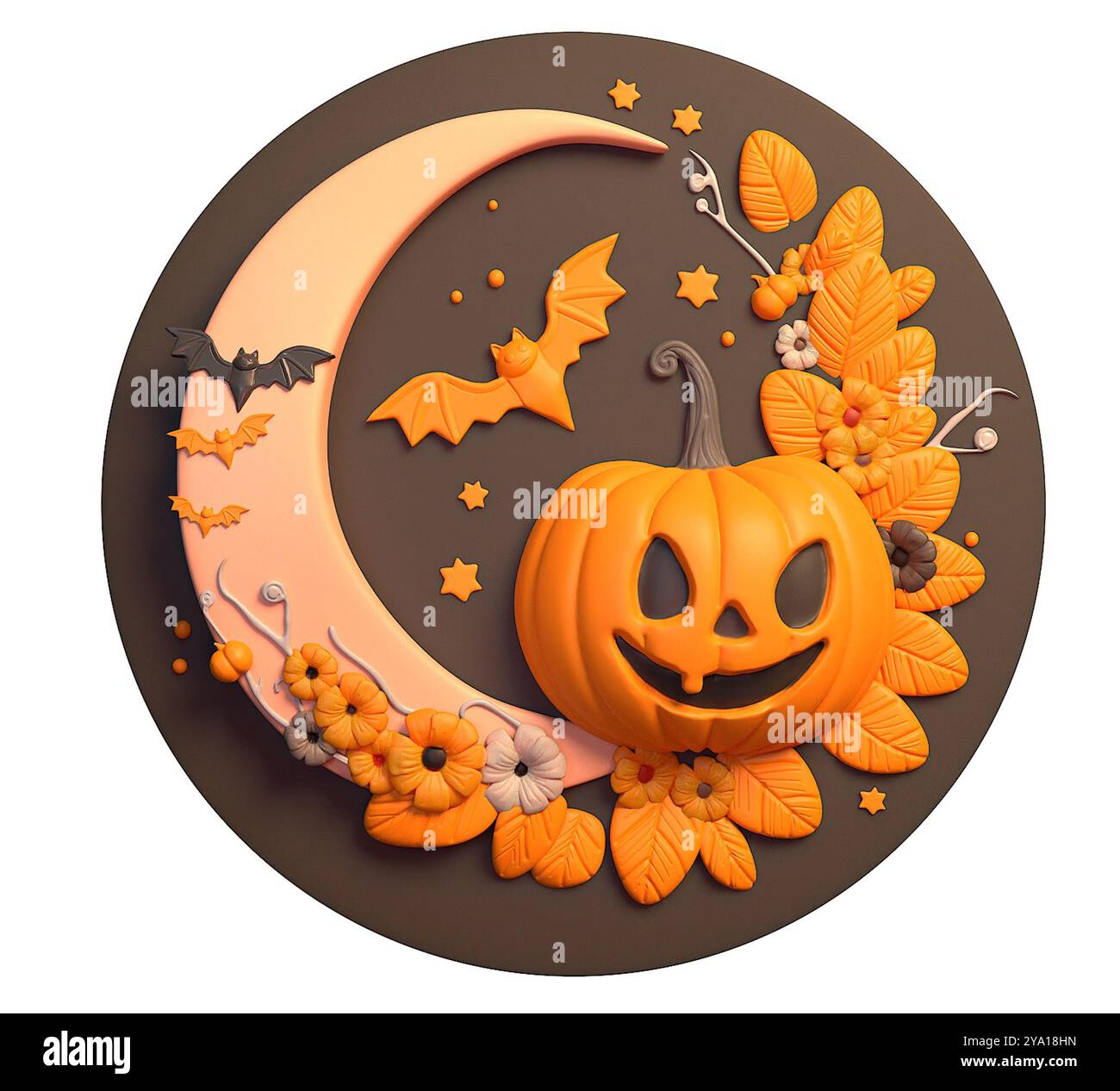 Halloween decorations on a white background 3d-rendering. Stock Photo