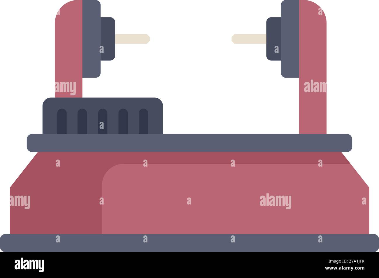 Metalworking machine processing detail, industrial equipment is operating in plant Stock Vector