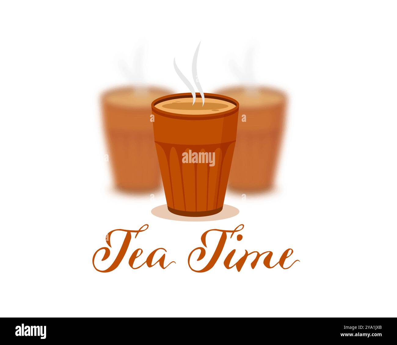 Indian chai or tea kullad promo background vector stock vector image