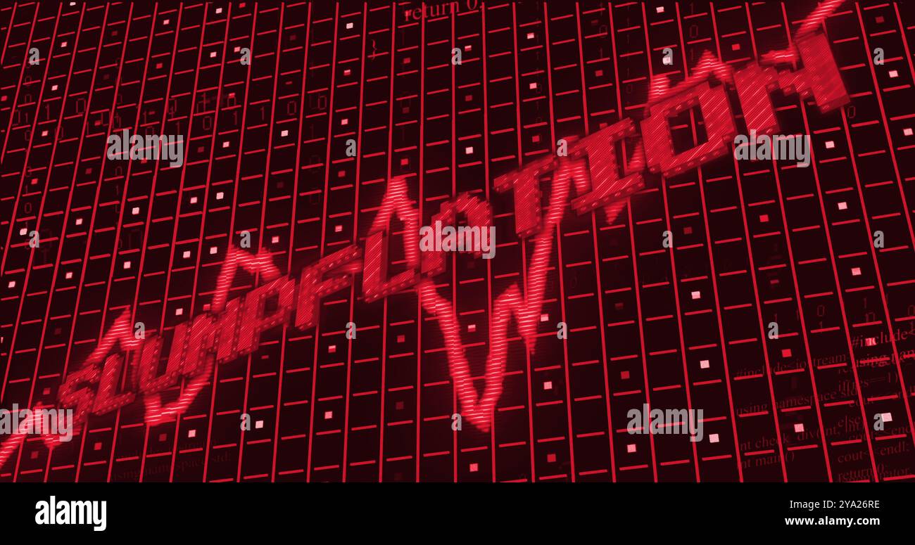 Image of slumpflation text over data processing. Global business and digital interface concept digitally generated image. Stock Photo