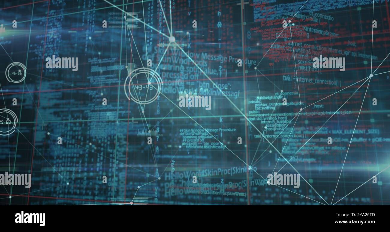 Image of financial data processing over spinning globe and world map ...