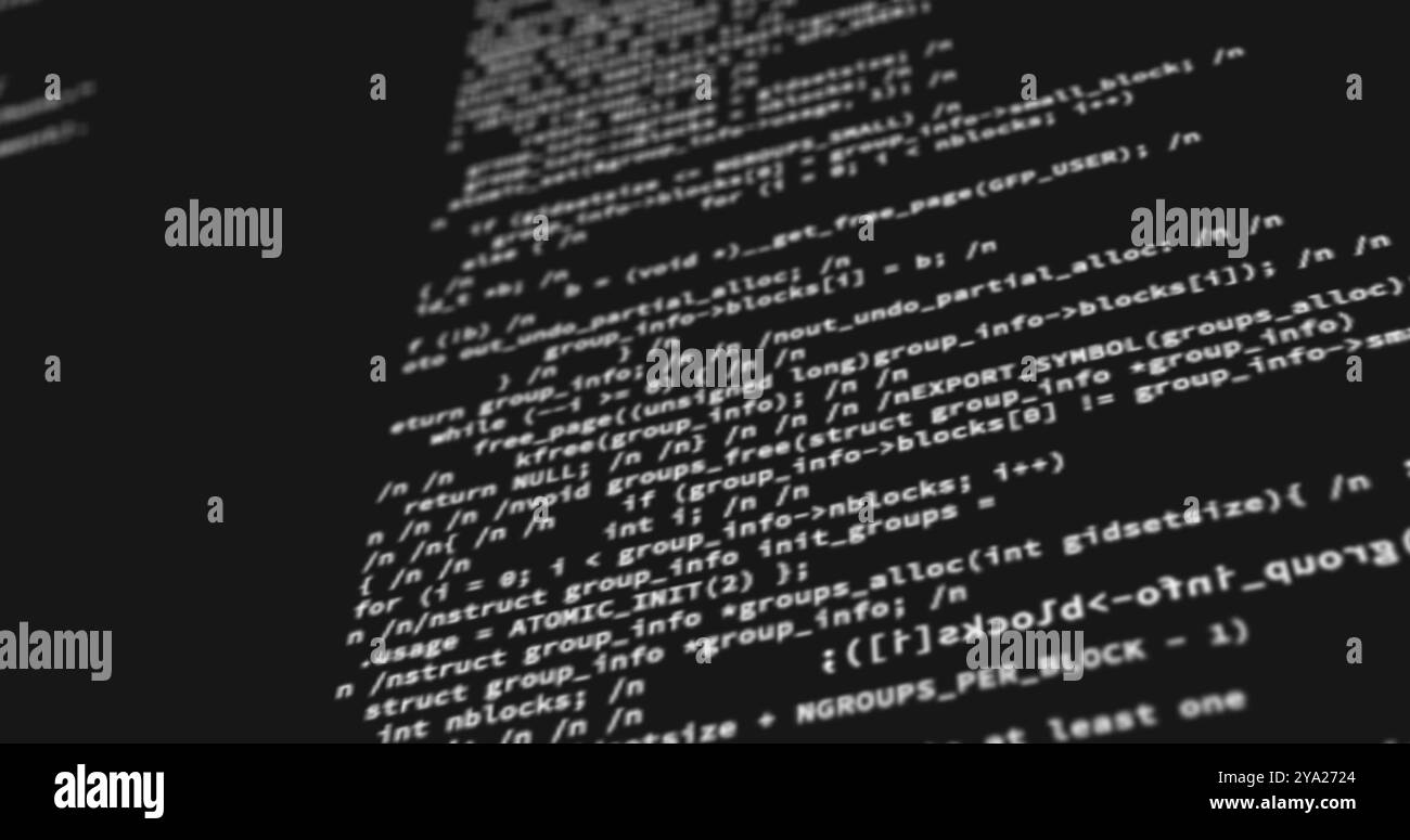 Computer Written Hi Computer codes projected on the screen while being written or typed ...