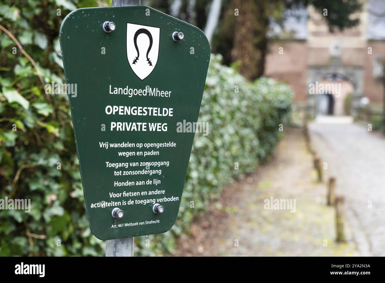 Mheer, Limburg, The Netherlands, 04 05 2022, Sign at the local range, a ...