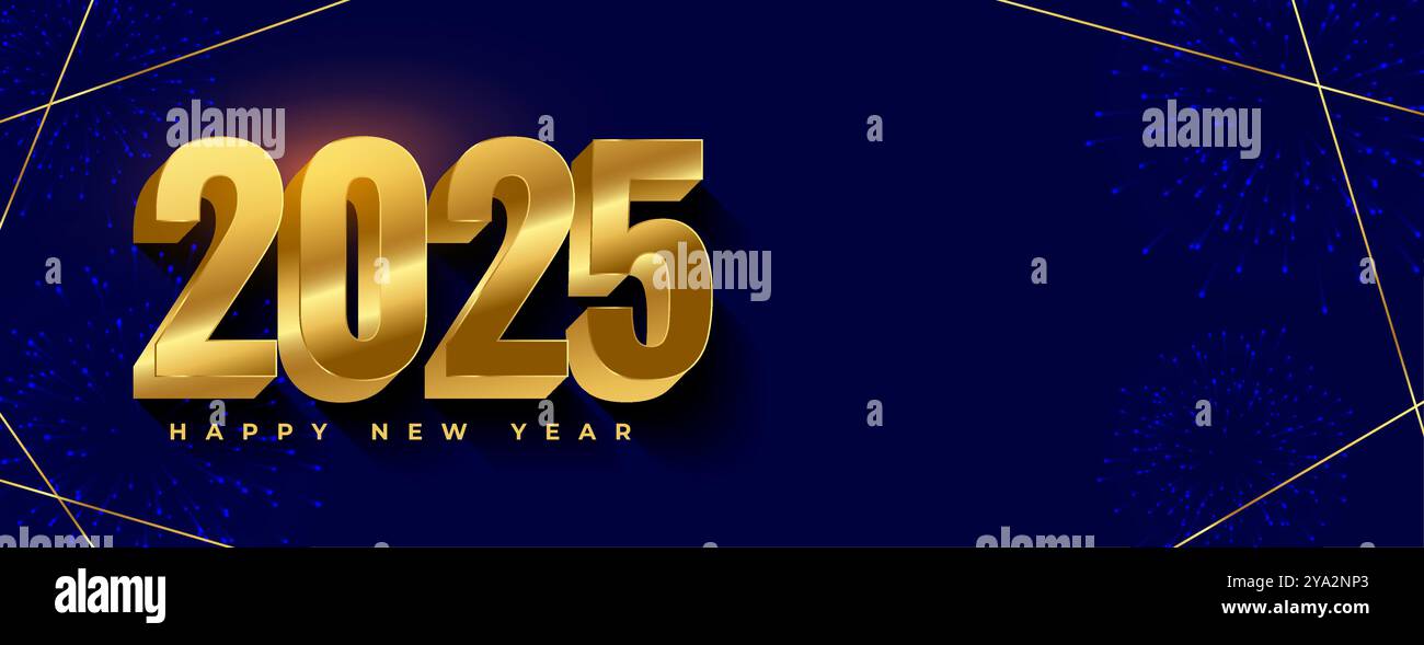 3d golden new year greeting wallpaper design vector Stock Vector Image ...