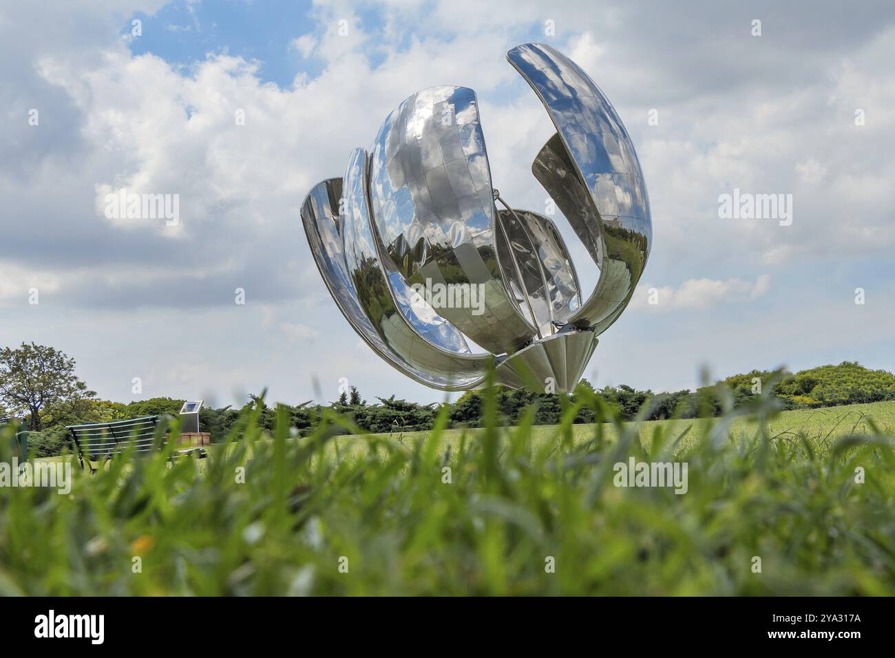 Metal flower in the United Nations Square, Buenos Aires, Argentina, South America Stock Photo