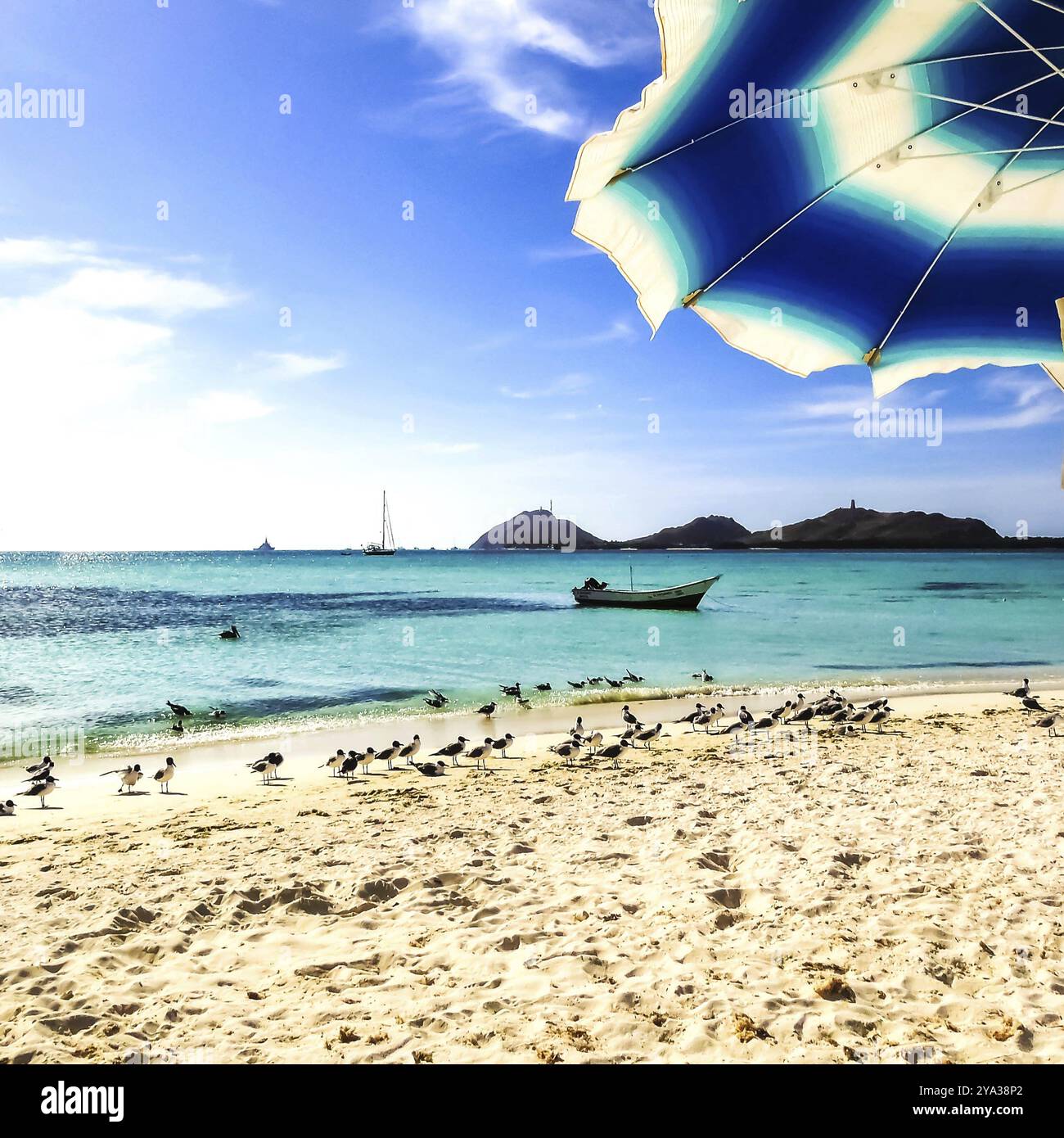 Los Roques, Venezuela. Aerial of island and beach Stock Photo