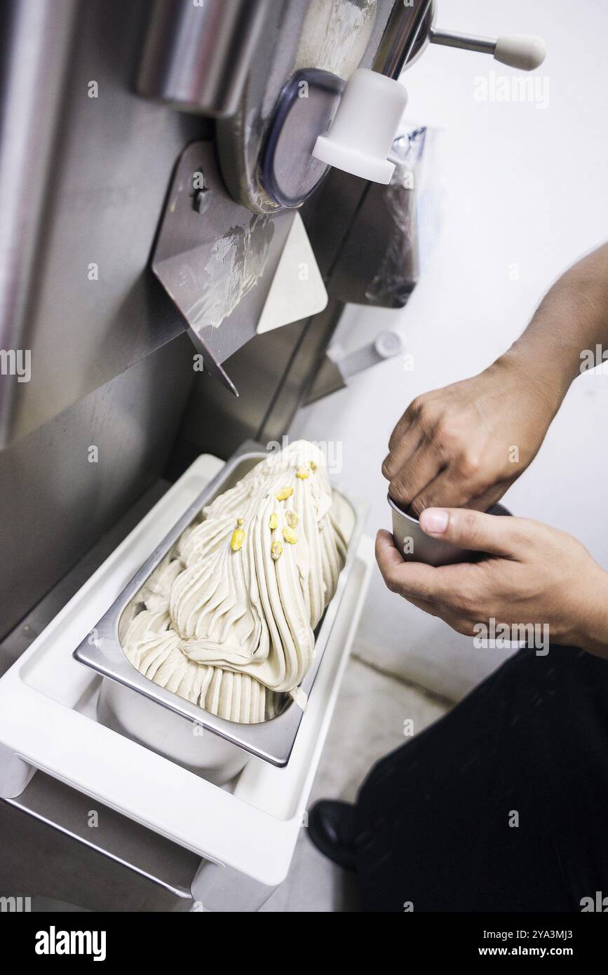 ice cream machine making