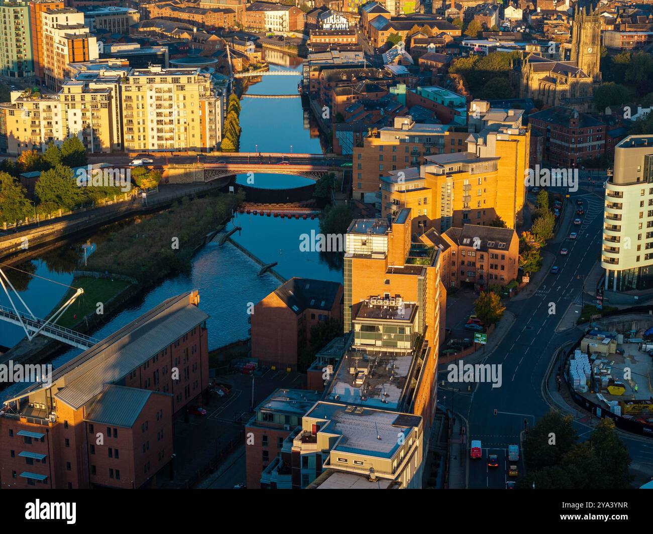 Aerial image of Leeds, United Kingdom. Stock Photo