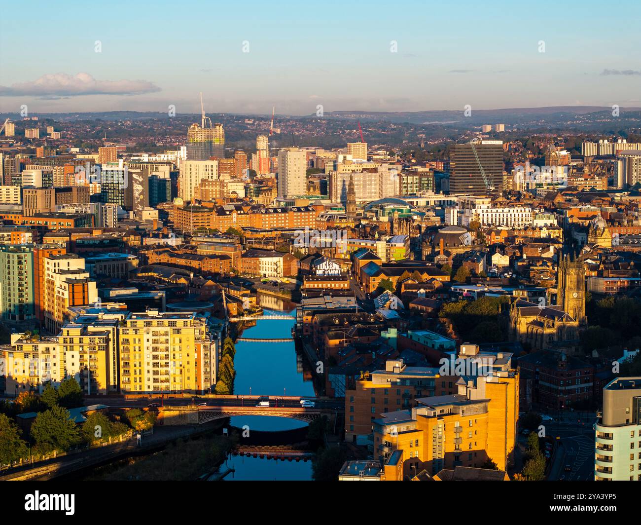 Aerial image of Leeds, United Kingdom. Stock Photo