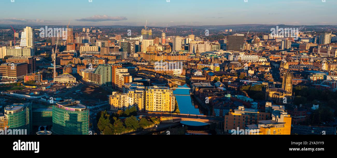 Aerial image of Leeds, United Kingdom. Stock Photo