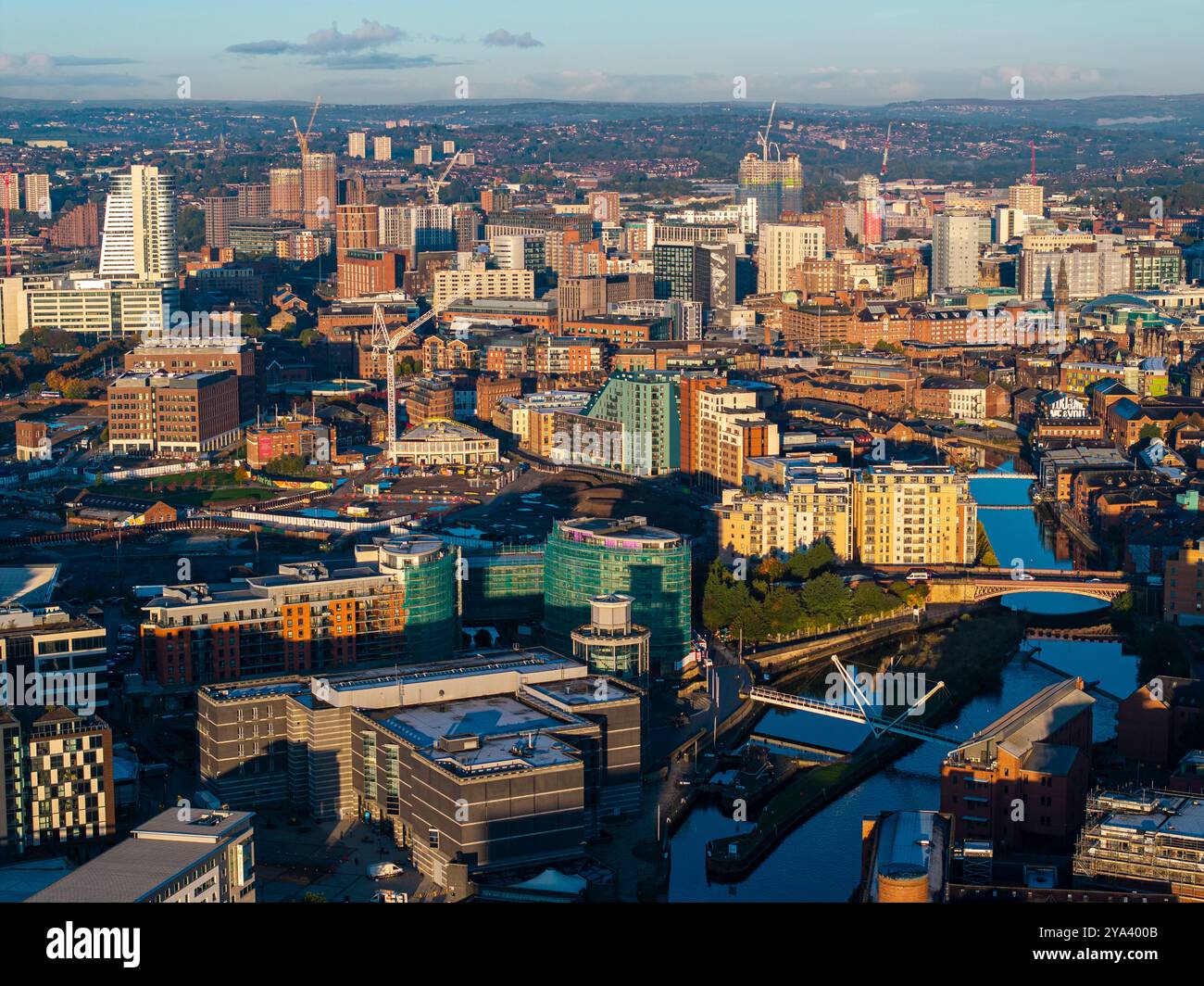 Aerial image of Leeds, United Kingdom. Stock Photo
