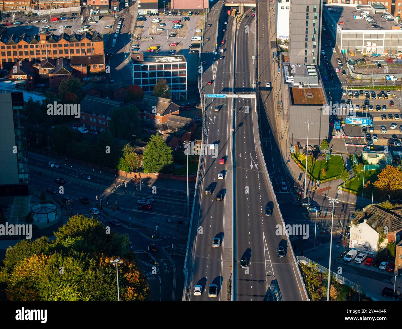Aerial image of Leeds, United Kingdom. Stock Photo