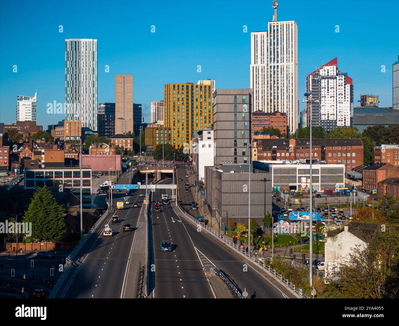 Aerial image of Leeds, United Kingdom. Stock Photo