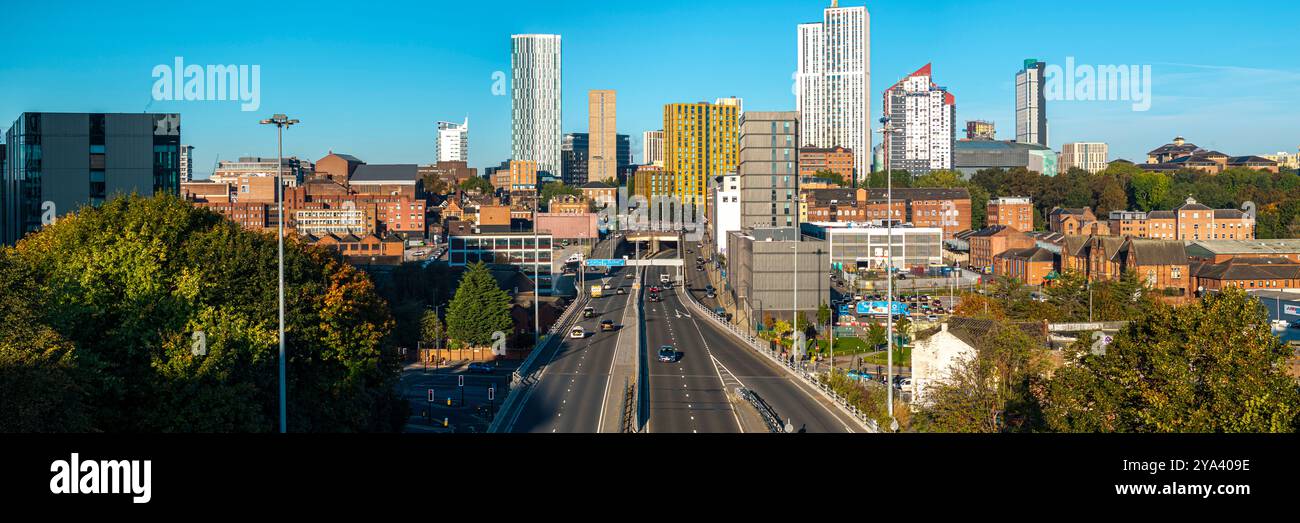Aerial image of Leeds, United Kingdom. Stock Photo