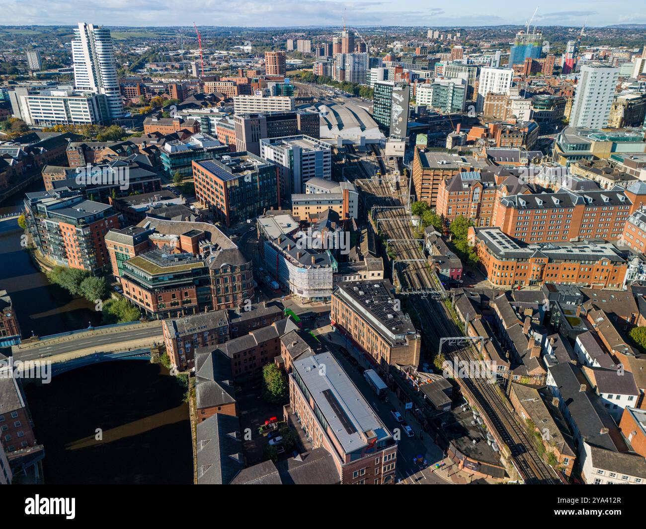 Aerial image of Leeds, United Kingdom. Stock Photo