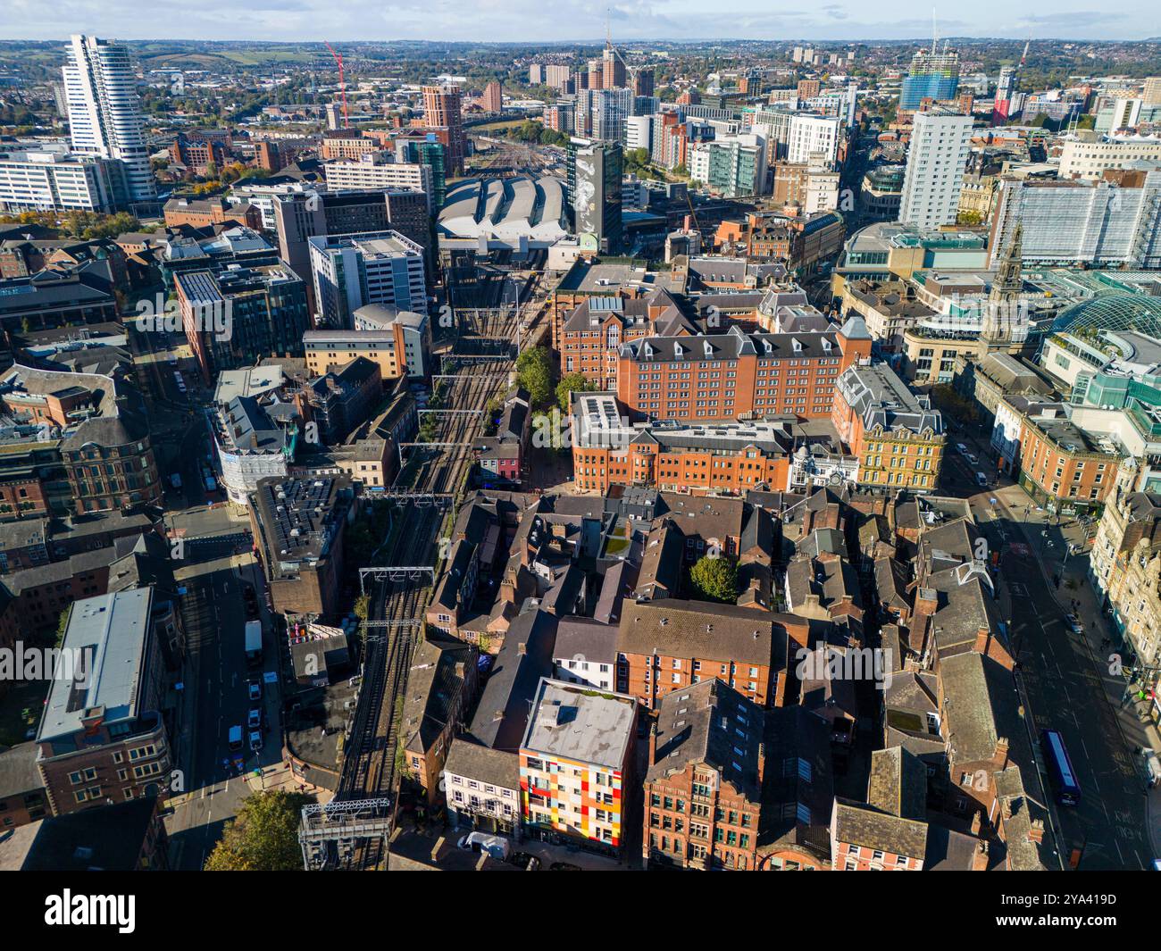 Aerial image of Leeds, United Kingdom. Stock Photo