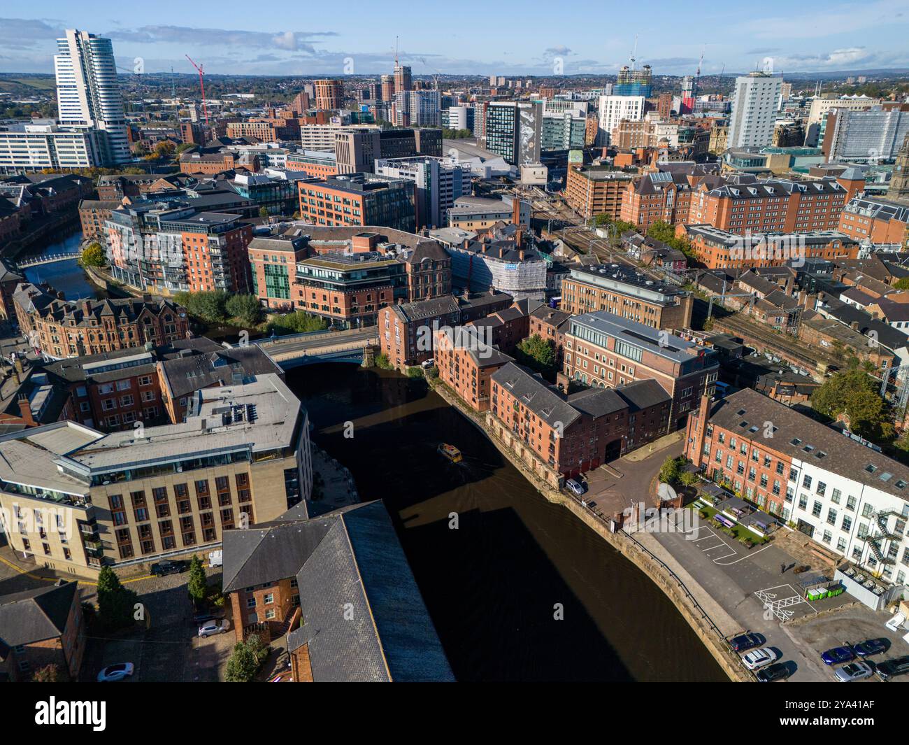 Aerial image of Leeds, United Kingdom. Stock Photo