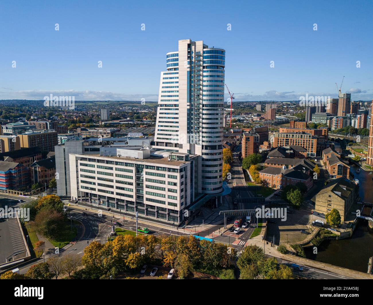 Aerial image of Leeds, United Kingdom. Stock Photo