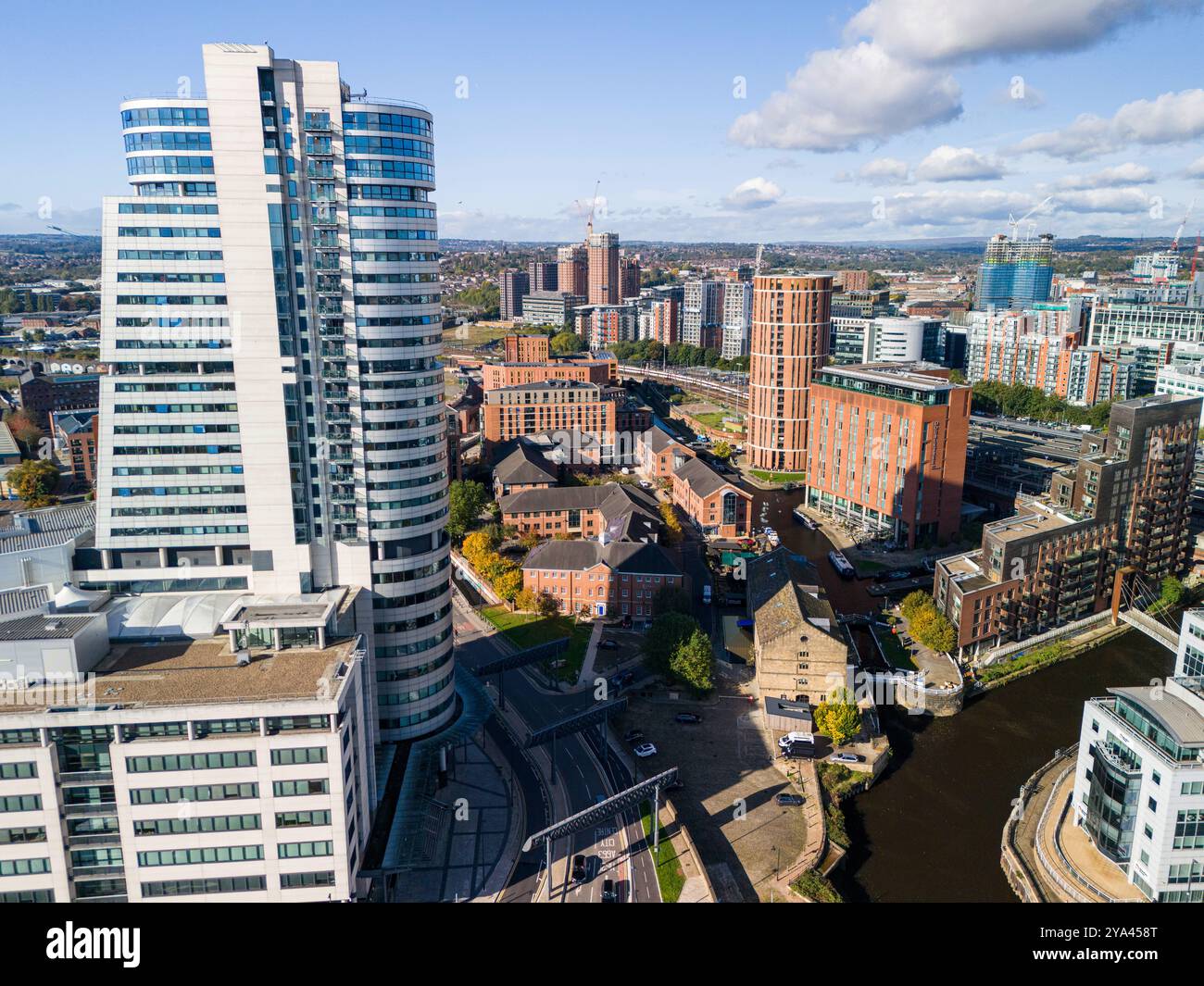 Aerial image of Leeds, United Kingdom. Stock Photo
