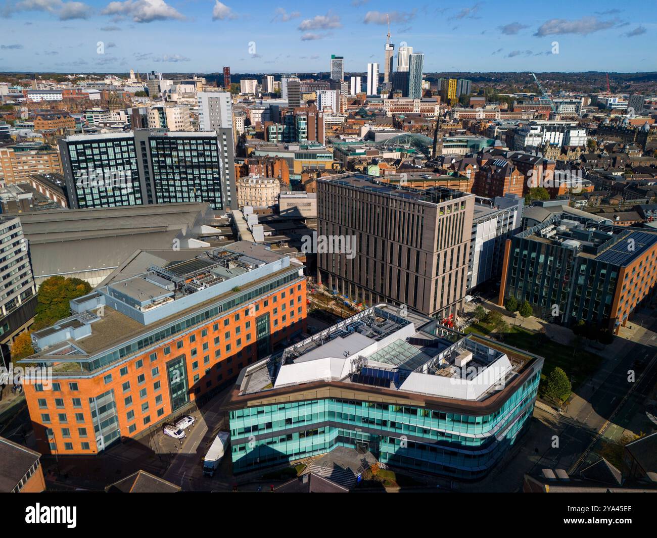 Aerial image of Leeds, United Kingdom. Stock Photo