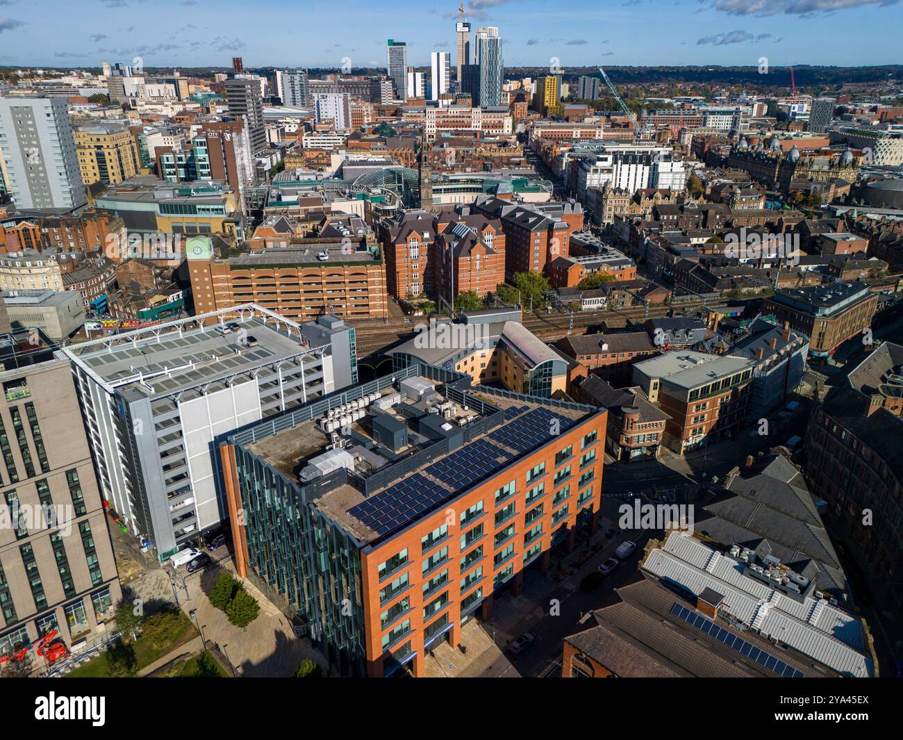 Aerial image of Leeds, United Kingdom. Stock Photo