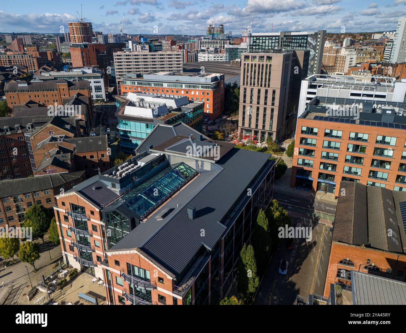 Aerial image of Leeds, United Kingdom. Stock Photo