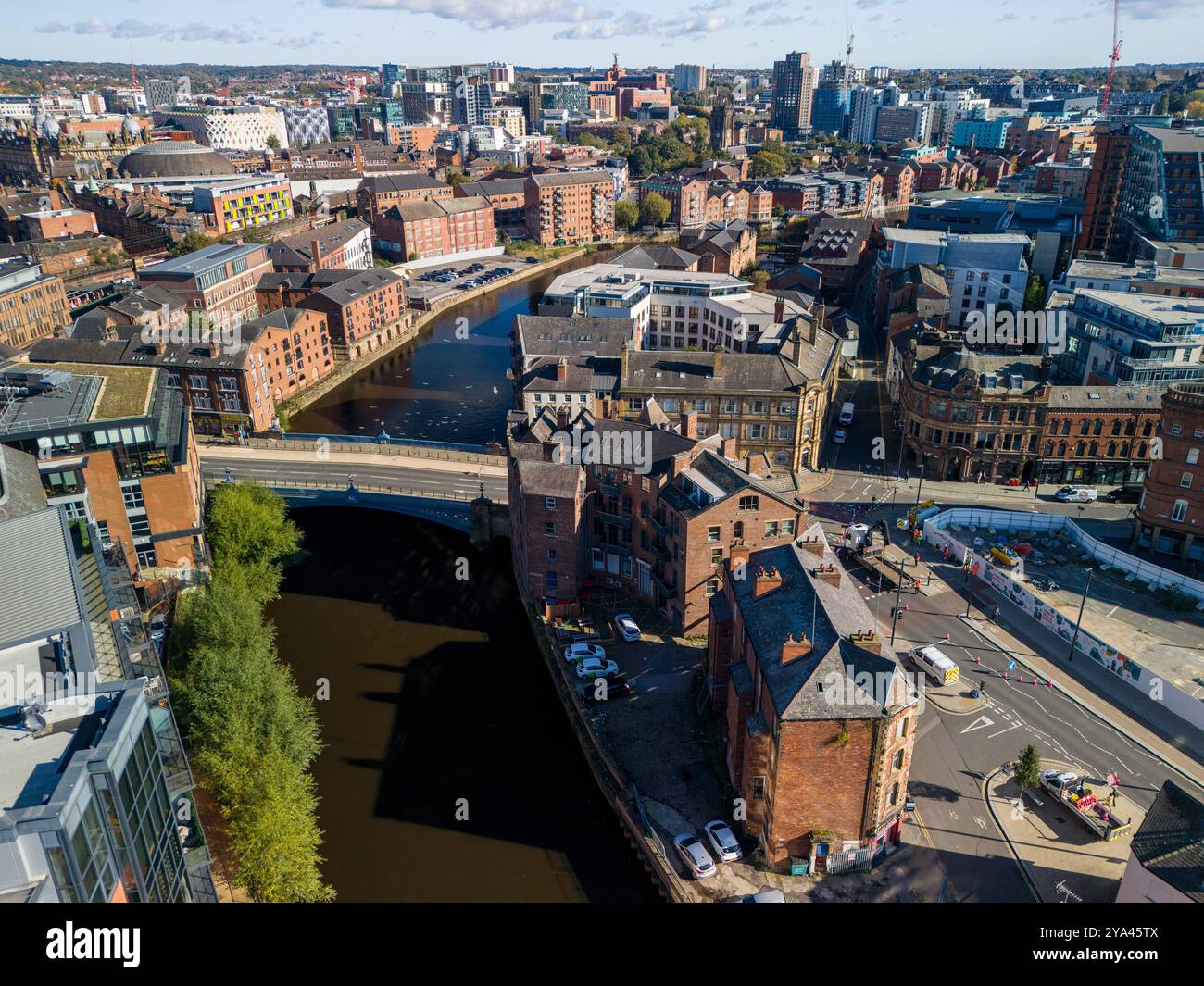 Aerial image of Leeds, United Kingdom. Stock Photo