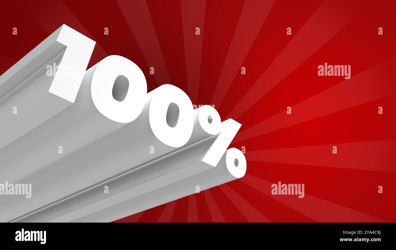 Promotion banner. 3d letters. Percent off. Perspective. Horizontal layout. Copy space. Clean purple beckground. Stock Photo