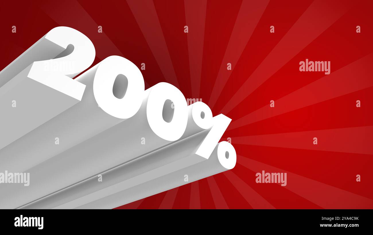 Promotion banner. 3d letters. Percent off. Perspective. Horizontal layout. Copy space. Clean purple beckground. Stock Photo