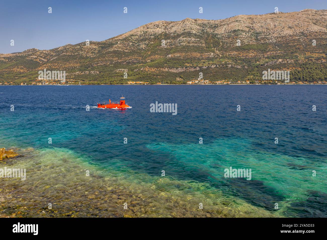 The old town on the island of Korcula, the city where the famous discoverer Makro Polo was born and lived Stock Photo