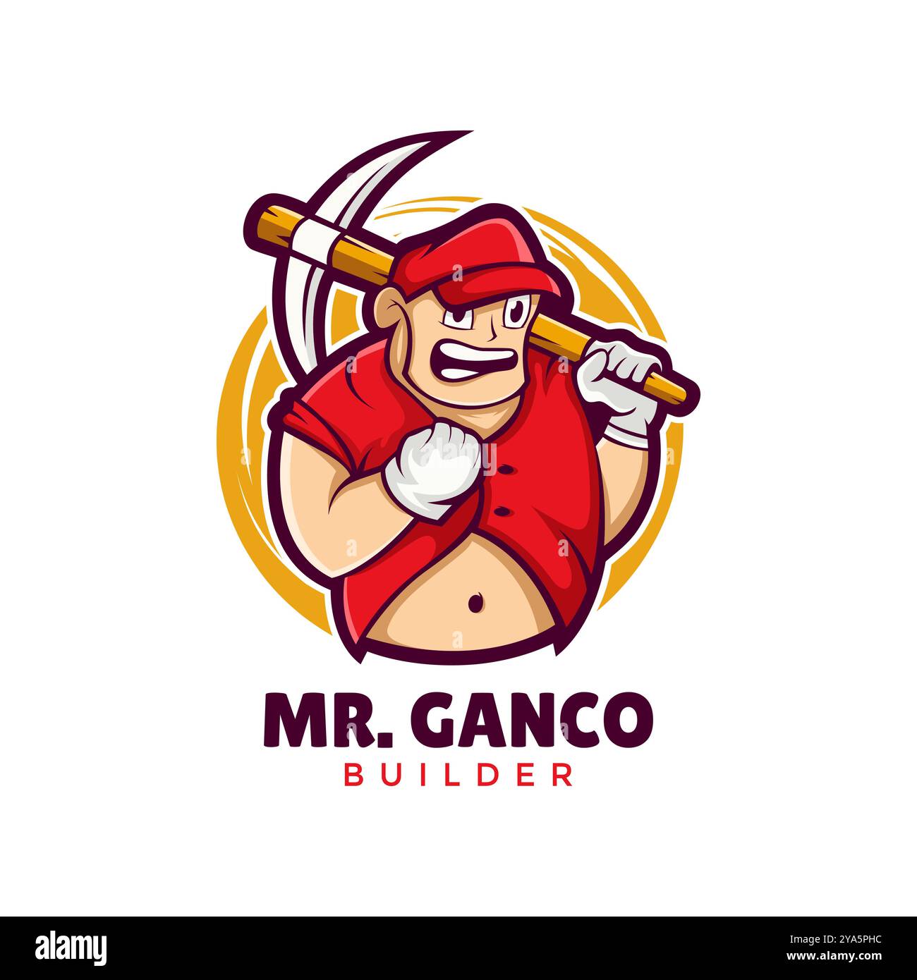 Mascot Builder Logo Modern Vector Design Template Stock Vector