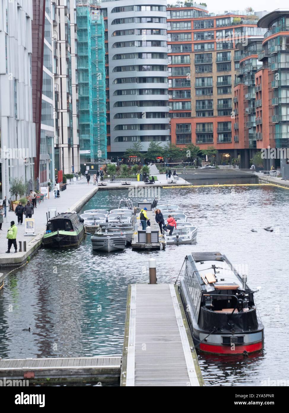 Paddington Raft Boats and barges in Paddington Basin, London UK Stock Photo - Alamy