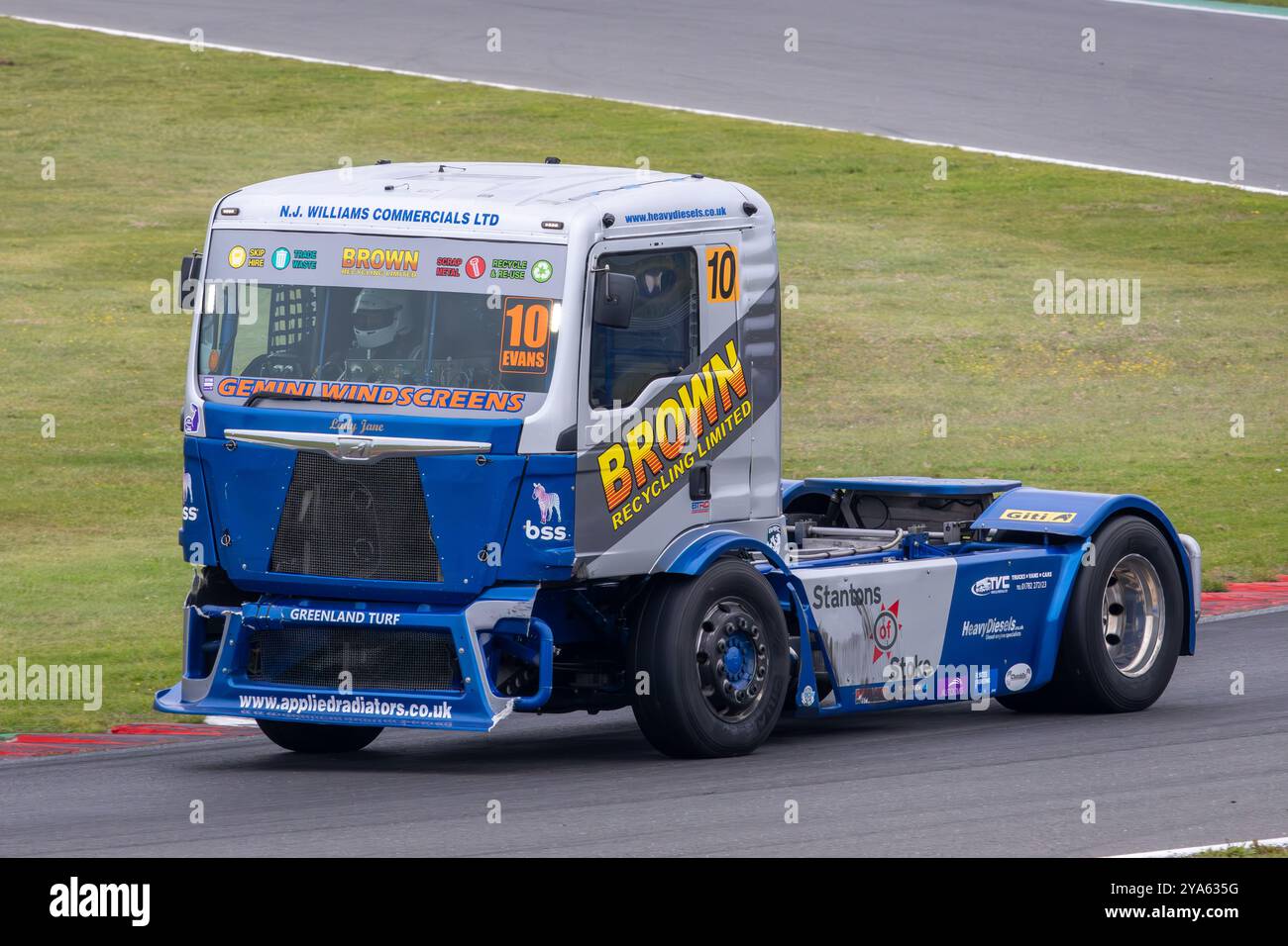 Craig Evans in the Evans Trucksport Engineering MAN TGX during the 2023 British Truck Racing Championship race at Snetterton, Norfolk, UK Stock Photo