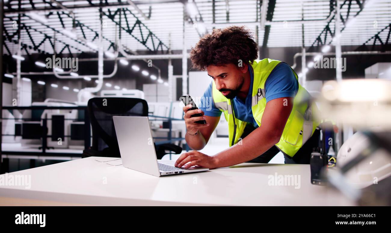Thief Stealing Trade Secret Document Taking Photo Using Phone Stock Photo