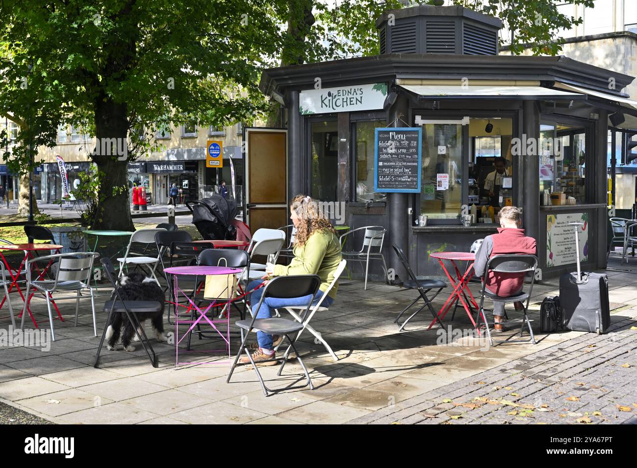 Bristol Castle Park Edna's Kitchen cafe on the edge of Broadmead shopping centre Stock Photo