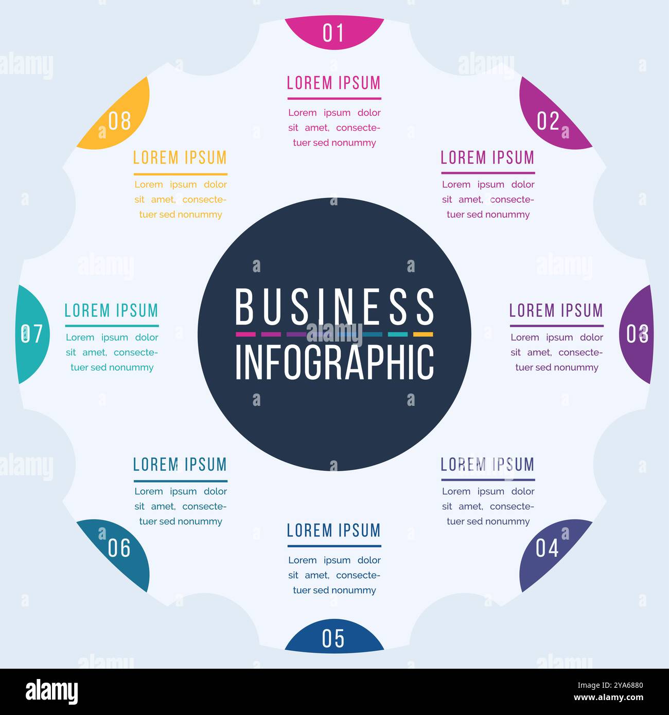 8 Options Infographic template 8 steps, objects, elements or options infographic business design Stock Vector