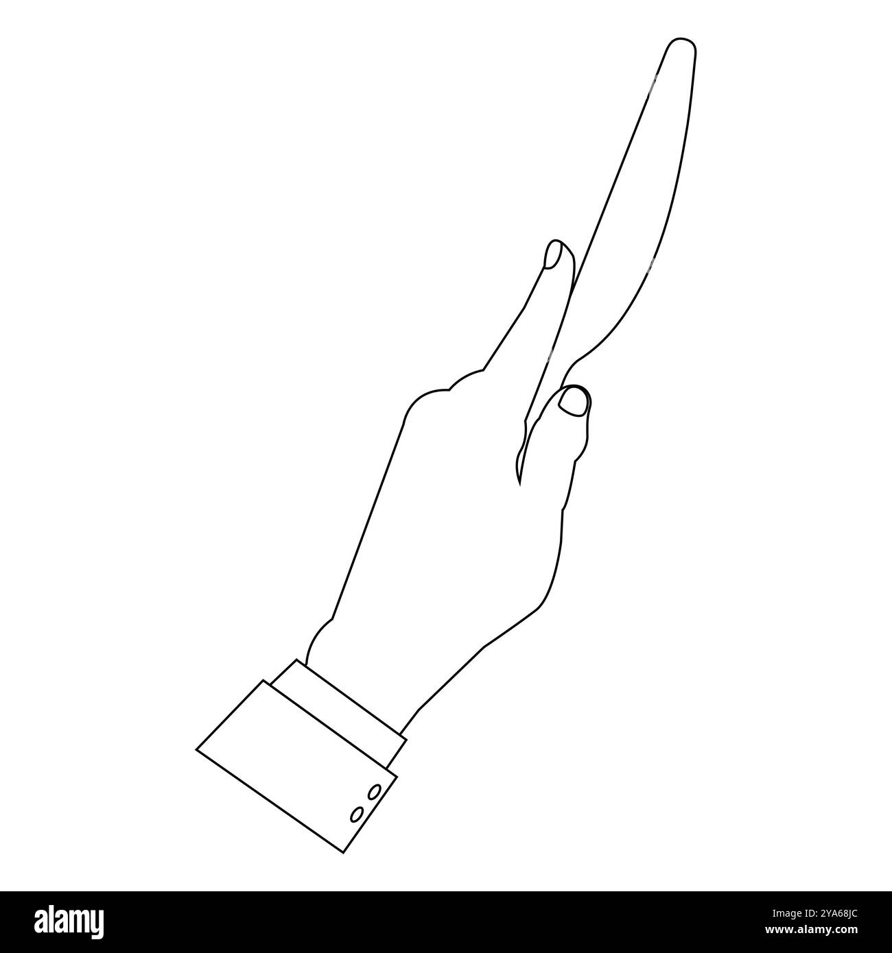 Human hand holding knife fork Black and White Stock Photos & Images - Alamy
