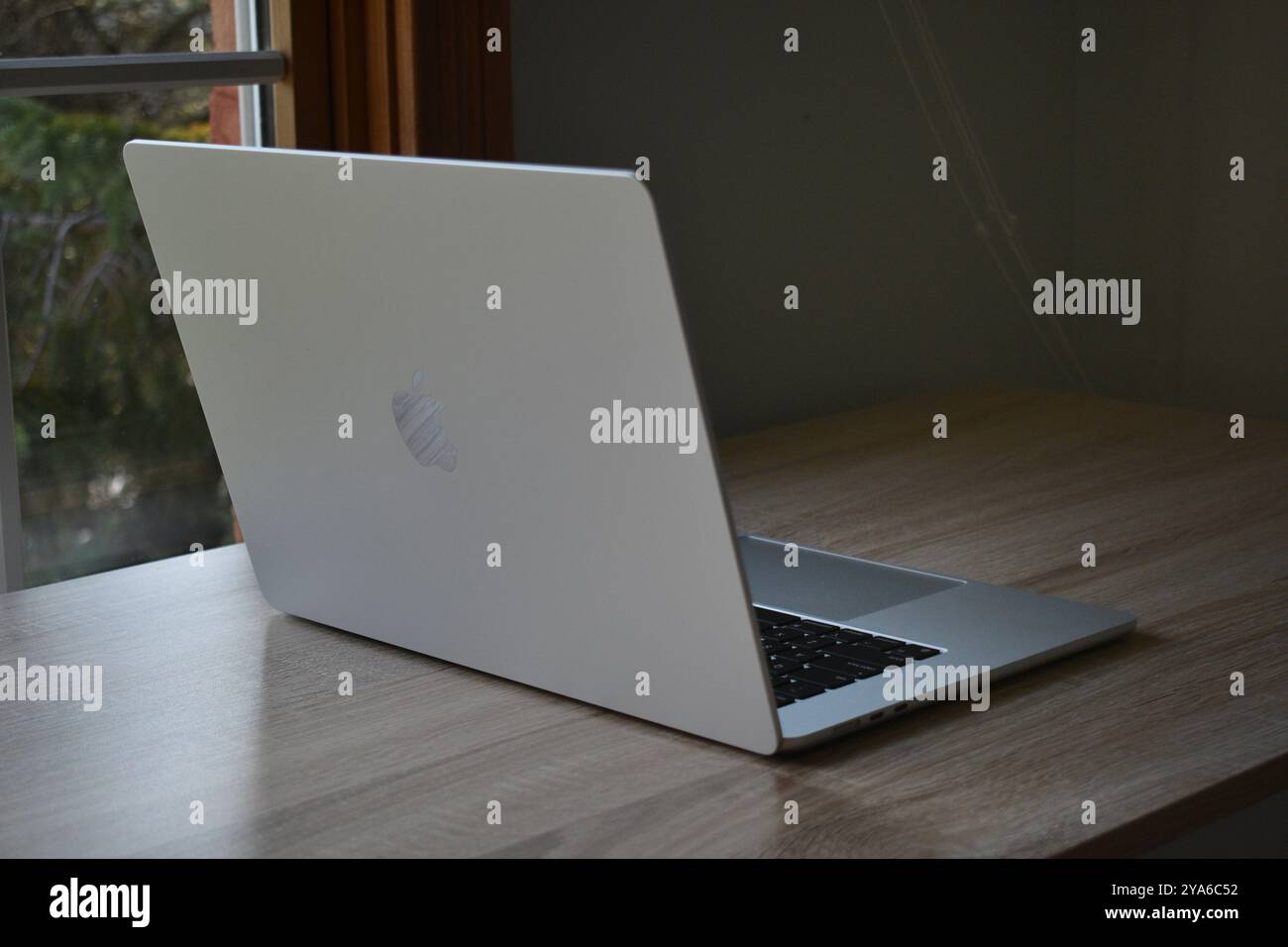 MacBook Air Opened Stock Photo