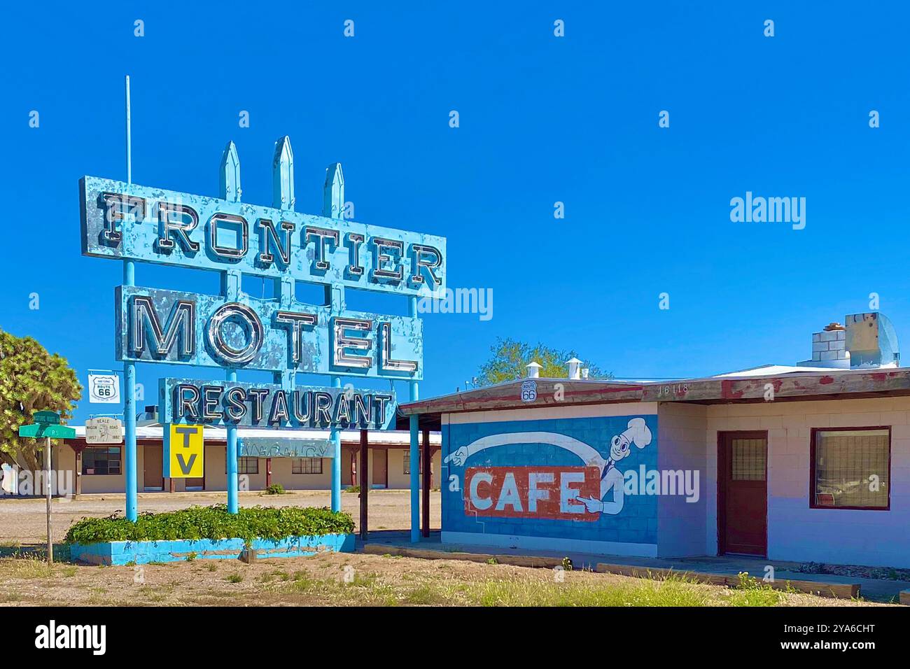 Frontier Motel Route 66 Stock Photo