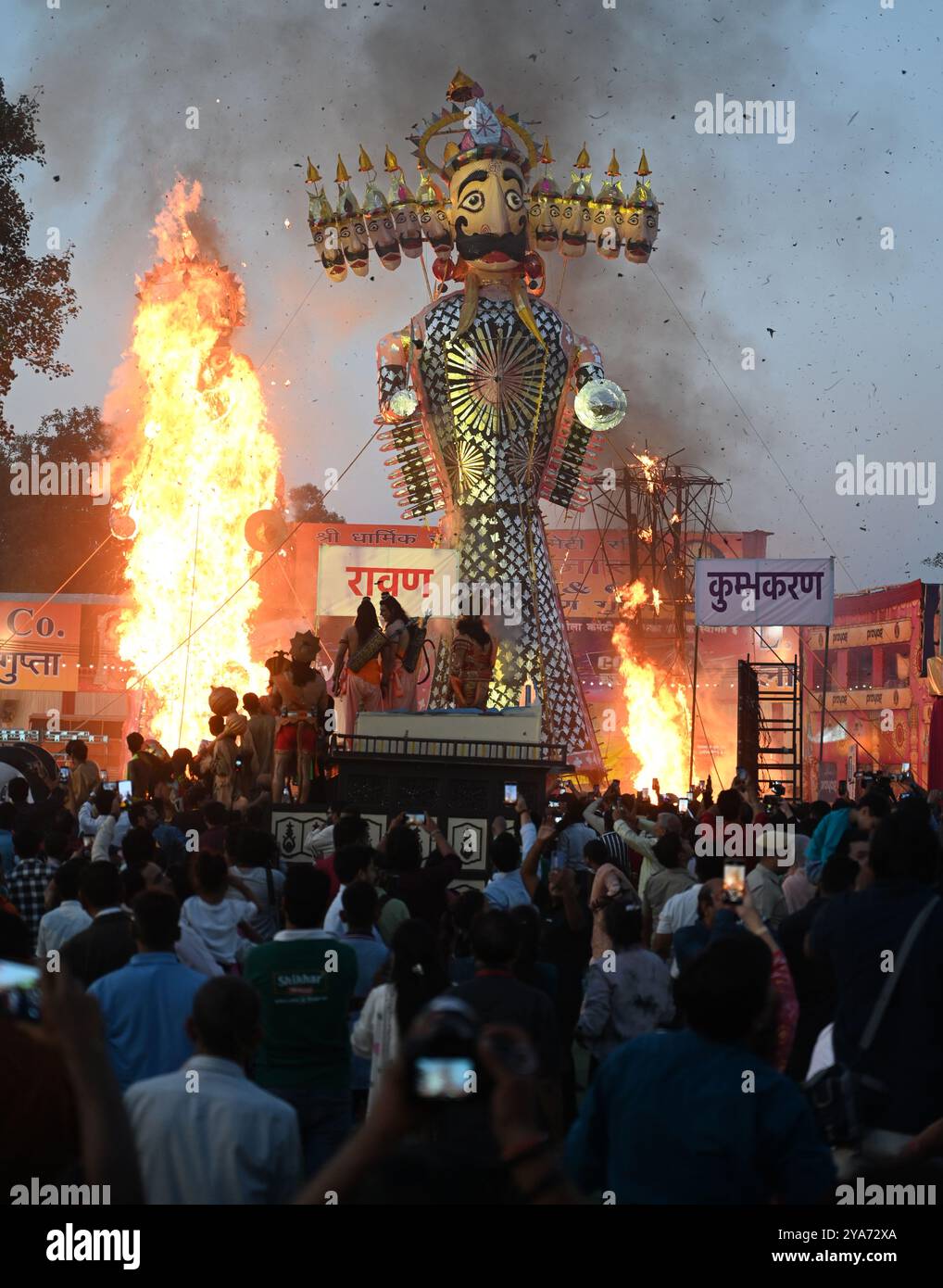 NEW DELHI, INDIA - OCTOBER 12: Effigies of Ravana along with Kumbhkaran ...