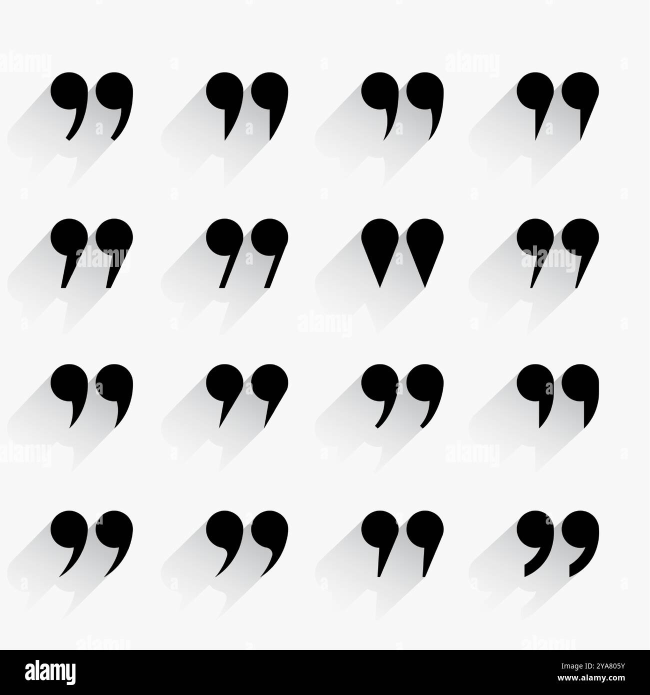 collection of quotation comma sign background for testimonial design vector Stock Vector