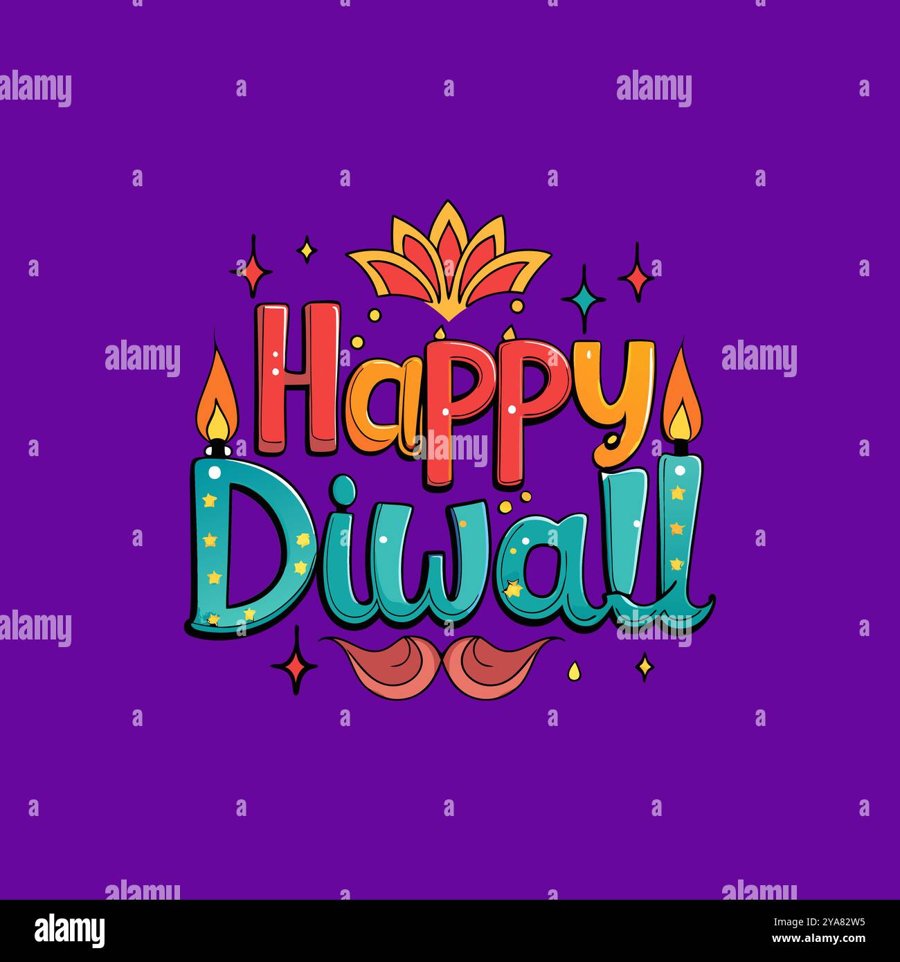 Happy Diwali typography illustration Stock Vector Image & Art - Alamy