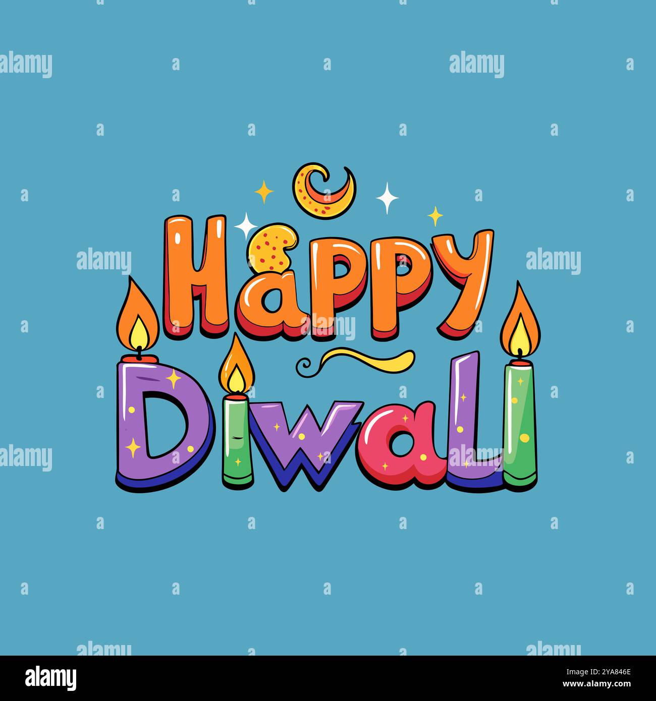 Happy Diwali typography illustration Stock Vector Image & Art - Alamy