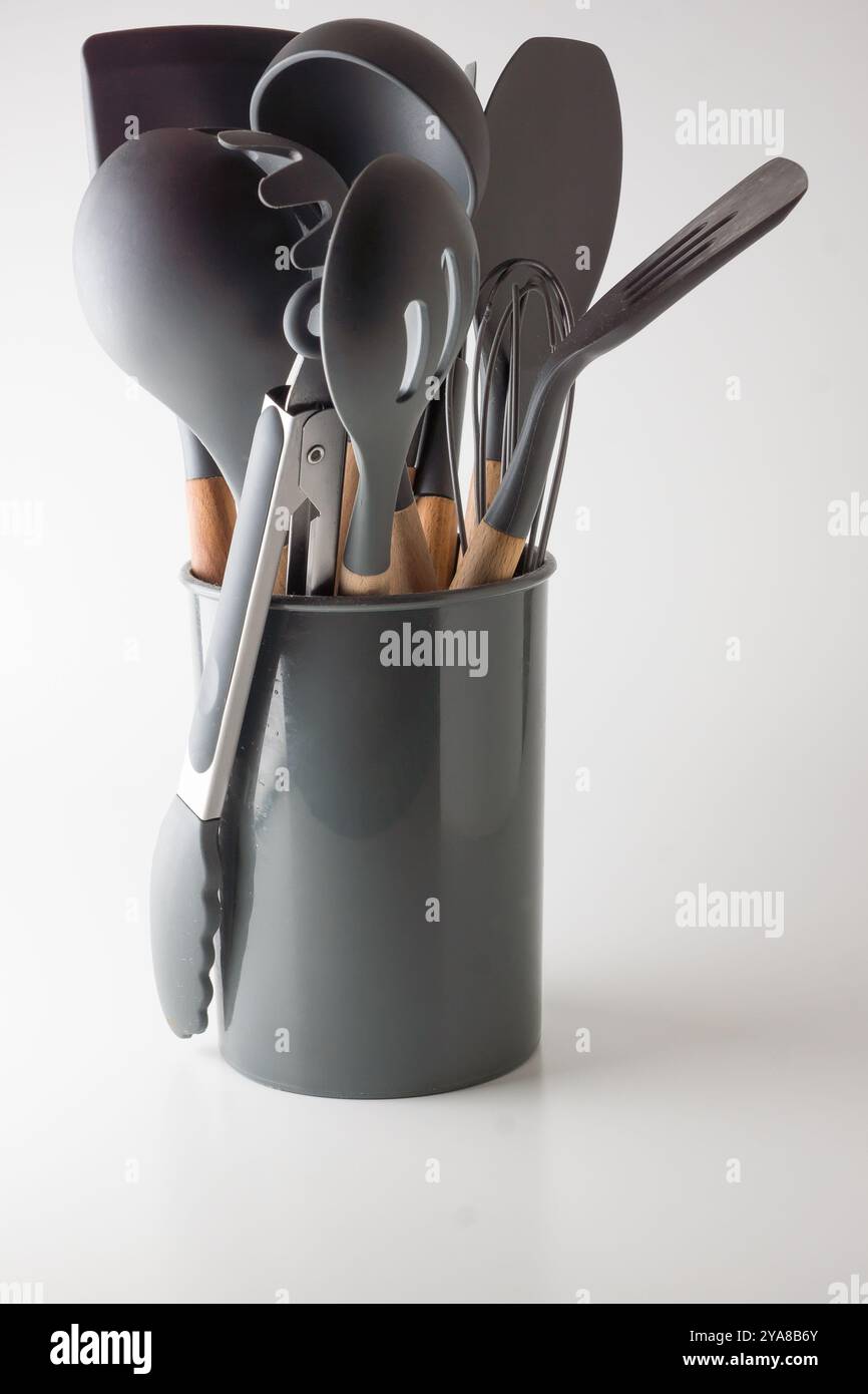 set of kitchen utensils isolated on white background Stock Photo - Alamy